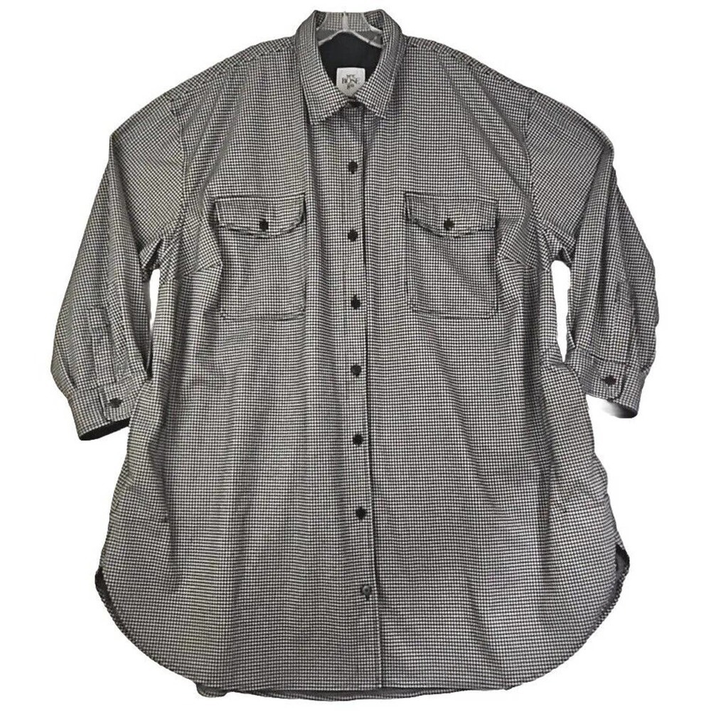 SEE ROSE GO ~Woman Size 4 (26-28)~ White/Black CARDIGAN SHACKET JACKET Pockets